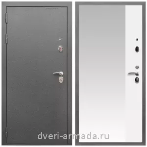 Двери со склада, Дверь входная Армада Оптима Антик серебро / МДФ 16 мм ФЛЗ  Панорама-1 Белый матовый