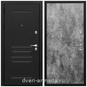 МДФ без фрезеровки, Дверь входная Армада Экстра МДФ 10 мм ФЛ-243 Черная шагрень / МДФ 6 мм ПЭ Цемент темный