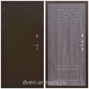 Двери оптом, Металлическая дверь входная уличная в частный дом Армада Термо Молоток коричневый/ МДФ 6 мм ФЛ-58 Дуб филадельфия графит от производителя с фрезеровкой