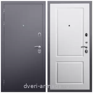 Двери со склада, Дверь входная Армада Люкс Антик серебро / МДФ 16 мм ФЛ-117 Белый матовый