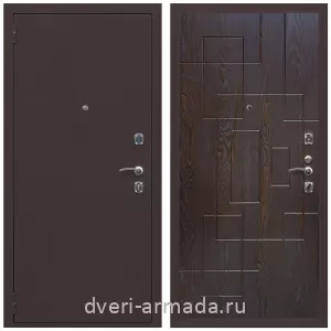 Двери со склада, Дверь входная Армада Комфорт Антик медь / МДФ 16 мм ФЛ-57 Дуб шоколад