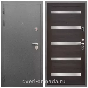 Двери со склада, Дверь входная Армада Оптима Антик серебро / МДФ 16 мм СБ-14 Эковенге стекло белое