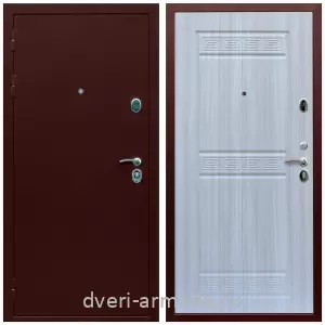 Входные двери Эврика, Дверь входная железная на дачу Армада Люкс Антик медь / МДФ 10 мм ФЛ-242 Сандал белый парадная