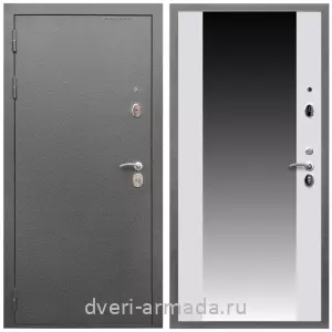 МДФ без фрезеровки, Дверь входная Армада Оптима Антик серебро / МДФ 16 мм СБ-16 Белый матовый