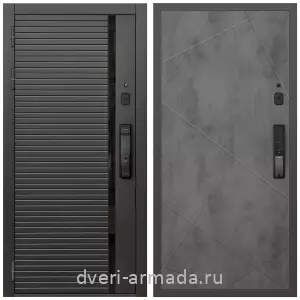 Входные двери 880 мм, Умная входная смарт-дверь Армада Каскад BLACK МДФ 10 мм Kaadas K9 / МДФ 10 мм ФЛ-291 Бетон темный