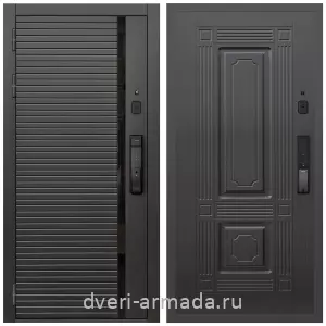 Левые входные двери, Умная входная смарт-дверь Армада Каскад BLACK МДФ 10 мм Kaadas K9 / МДФ 16 мм ФЛ-2 Венге