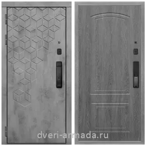 Левые входные двери, Дверь входная Армада Квадро МДФ 16 мм Kaadas K9 / МДФ 6 мм ФЛ-138 Дуб Филадельфия графит