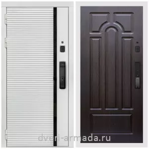 Левые входные двери, Умная входная смарт-дверь Армада Каскад WHITE Kaadas K9 / МДФ 16 мм ФЛ-58 Венге