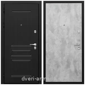 Двери оптом, Металлическая дверь входная Армада Экстра МДФ 10 мм ФЛ-243 Черная шагрень / МДФ 6 мм ПЭ Цемент светлый