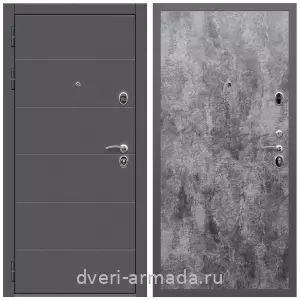 Двери оптом, Металлическая дверь входная Армада Роуд МДФ 10 мм / МДФ 6 мм ПЭ Цемент темный