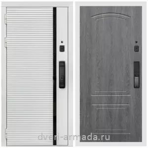 Левые входные двери, Умная входная смарт-дверь Армада Каскад WHITE Kaadas K9 / МДФ 6 мм ФЛ-138 Дуб Филадельфия графит