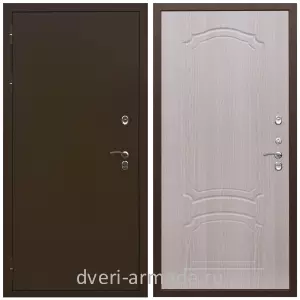 МДФ без фрезеровки, Дверь входная уличная для загородного дома Армада Термо Молоток коричневый/ МДФ 6 мм ФЛ-140 Дуб белёный морозостойкая